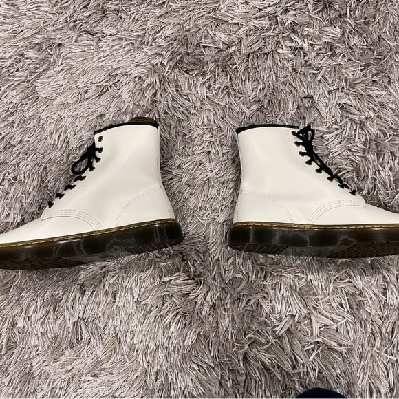 Dr. Marten White Leather Zavala Combat Boots - Picture 6 of 7